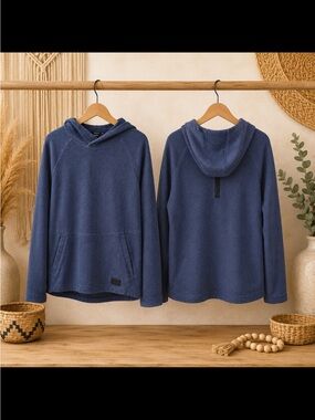 Bauer Blue Hooded Fleece Pullover Sweatshirt Medium